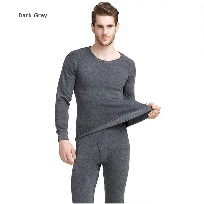 men dark grey Fanceey, зимнее термобелье, мужские кальсоны, мужское термобелье, компрессионные комплекты, теплая термобелье для России, Европейский - Цвет: men dark grey