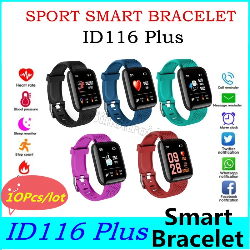 

ID116 Plus Smart Watch Men Women Sports Smart Bracelet Fitness Activity Tracker Sleep Heart Rate Monitor Smart Wristband