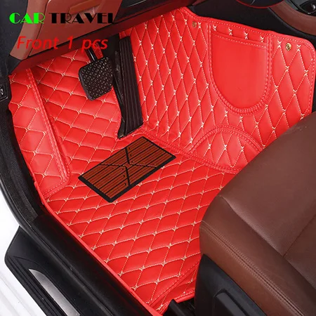 red 1 pcs Кожаный пользовательский автомобильный коврик для Citroen c4 c5 c2 c3 c6 слив C-Quatre/Triomphe Elysee Picasso автомобильные аксессуары для стайлинга автомобилей - Название цвета: red 1 pcs
