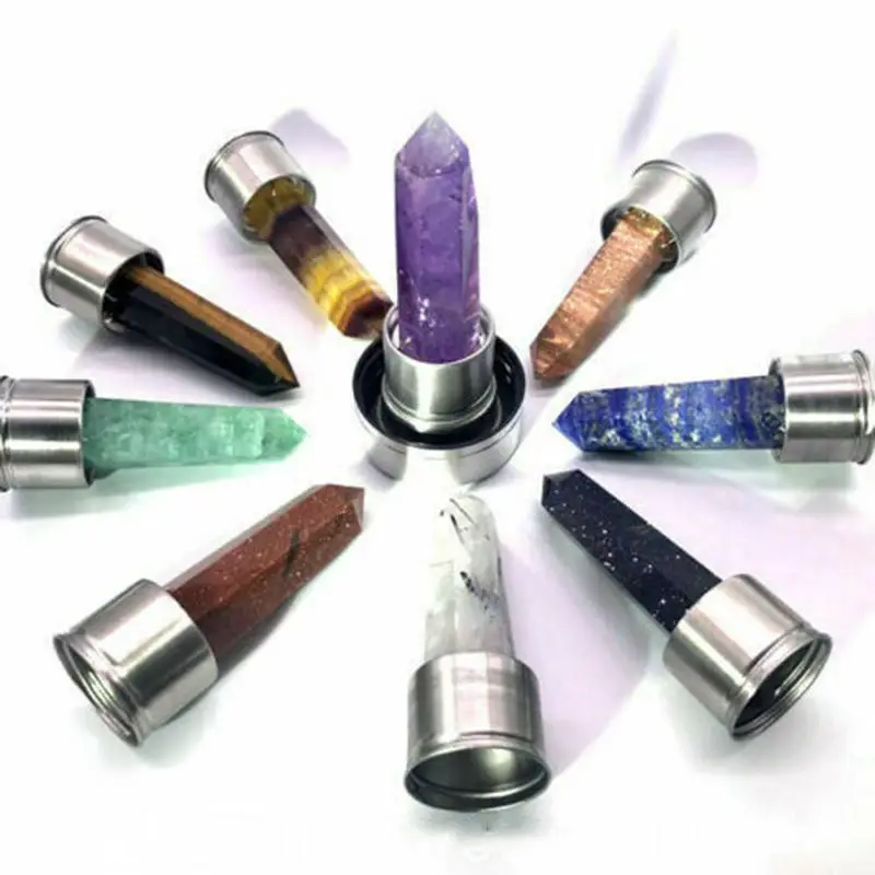 

Natural Stone Crystal Water Bottle Quartz Transparency Obelisk Wand Stone Point Rock Reiki Healing Hexagonal Prisms Crafts Decor