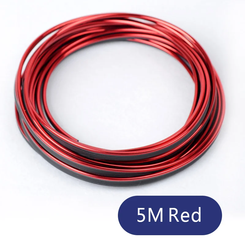 5M Red 5 метров автомобиль уплотнение аксессуары для стильного интерьера внешней отделки Нащельник двери формовочная Отделка приборной панели Edge Универсальный Авто хром - Цвет: 5M Red