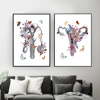 

Vintage Reproductive Uterus Anatomy Medicine Wall Art Canvas Painting Urologist Posters And Prints Wall Pictures For Living Room