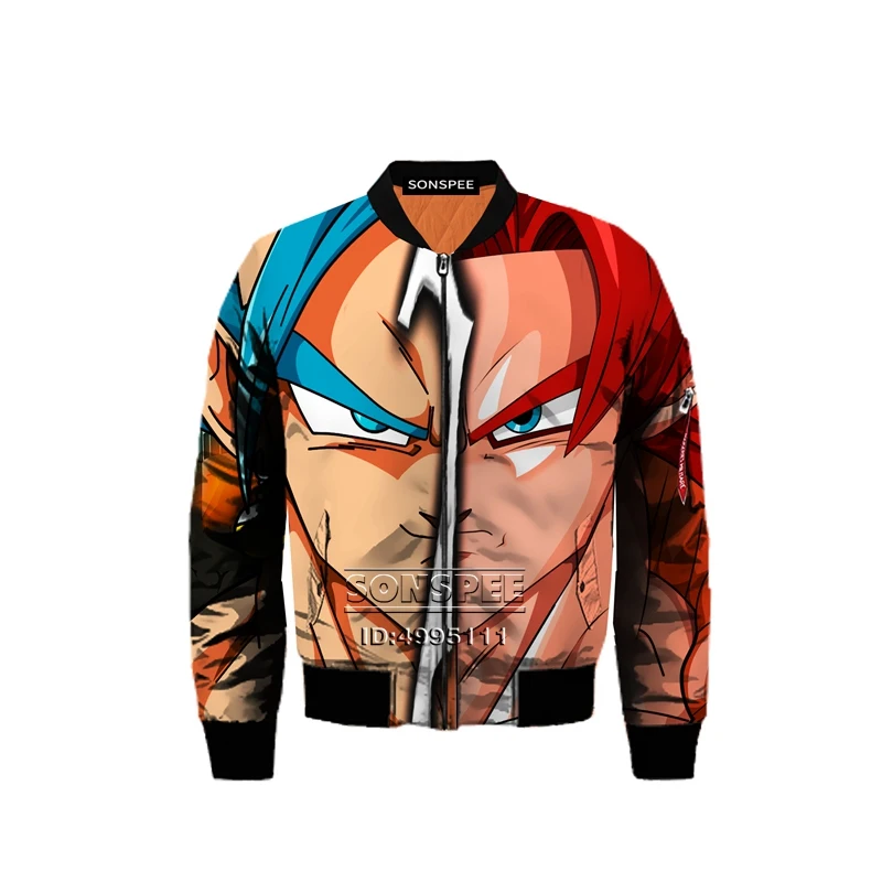 SONSPEE Dragon Ball Goku Kids Vegeta 3D принт Мужская Зимняя Толстая куртка-бомбер летная куртка пальто с длинными рукавами уличная одежда - Цвет: 14
