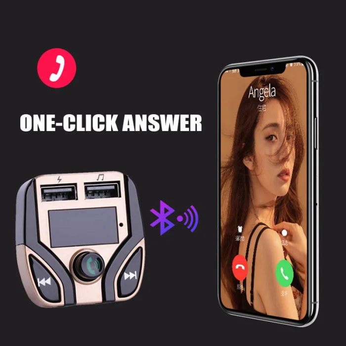 Fm-передатчик Aux Bluetooth Handsfree автомобильный комплект аудио mp3-плеер с двойным USB зарядным устройством DQ-Drop