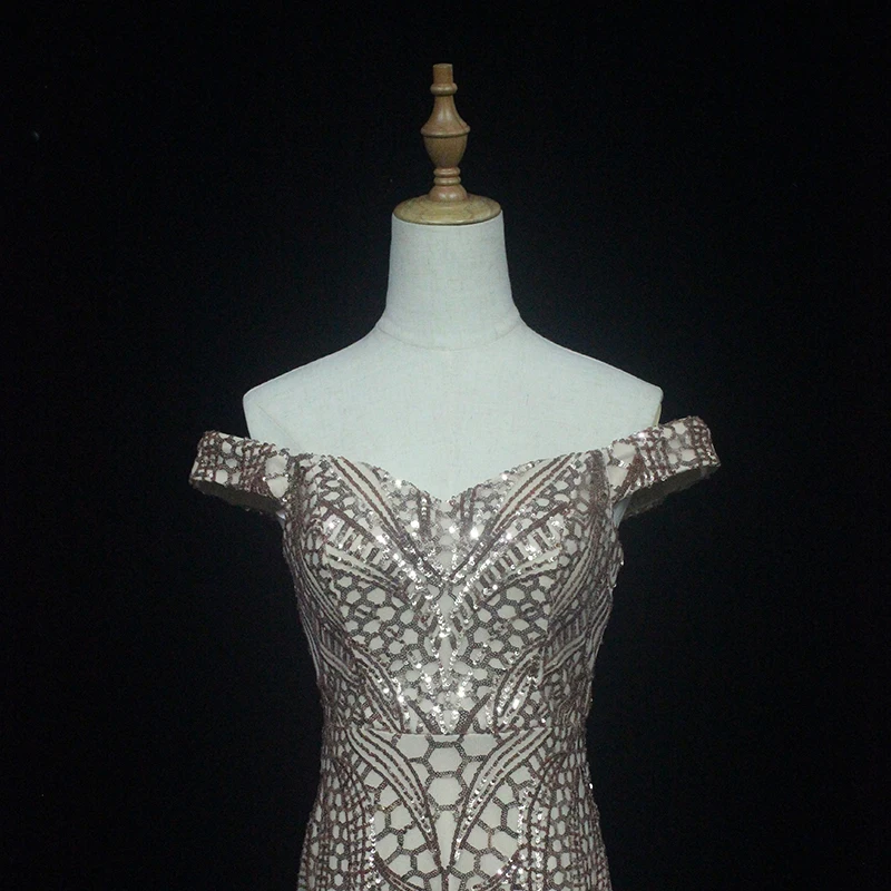 Lakshmigown Роскошные вечерние платья Robe de Soiree с блестками, платья для выпускного вечера, Длинные вечерние платья с открытыми плечами