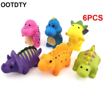 

6 Pcs Baby Bathtub Dinosaur Toys Fun Bath Toy Cute Color Cartoon Animals Bathroom Floating Set