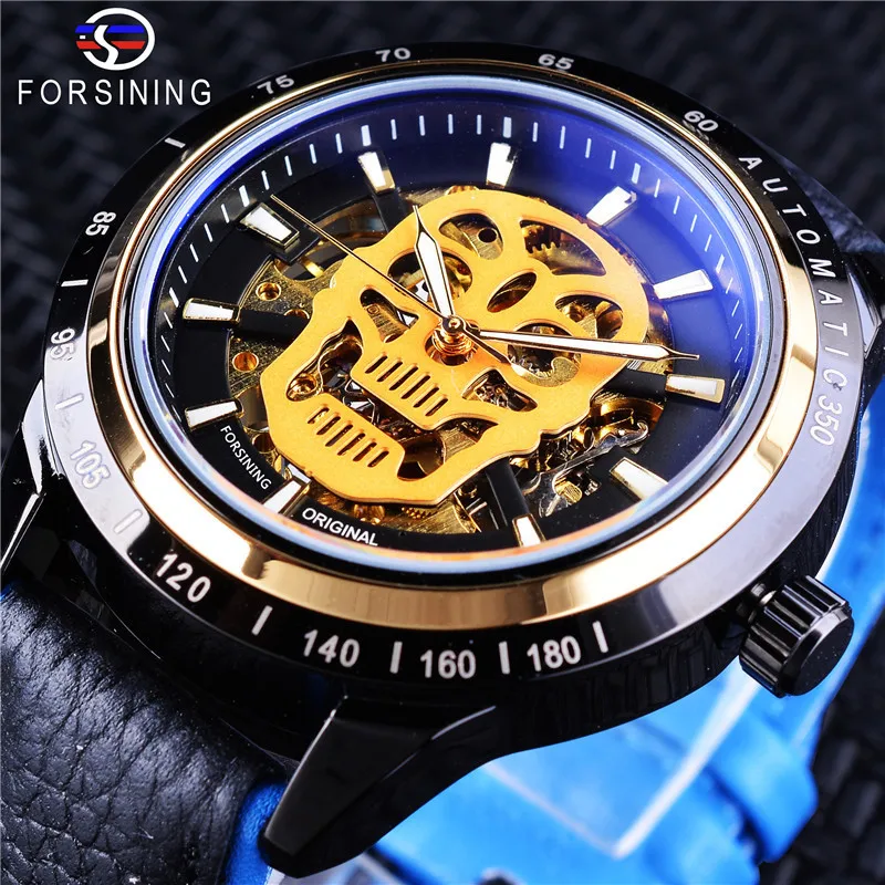 

Forsining Fashion Casual Night Light Skull Hollow out Analog Watch Waterproof Automatic Machine Watch