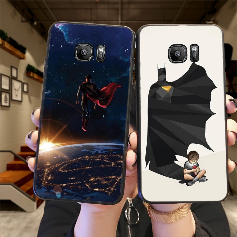 Супермен Мягкий силиконовый чехол для телефона Samsung Galaxy S8 S9 S10 Plus NOTE 8 9 M10 M20 M30 S6 S7