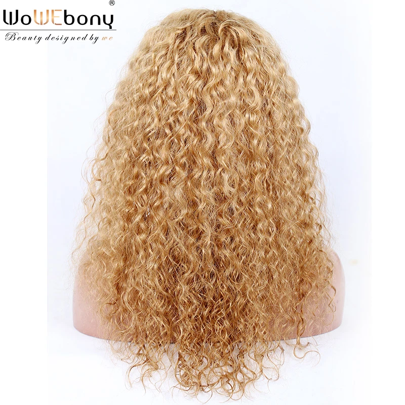 370 парик с фронтальной тесьмой волнистый медовый блондин 360+ парик с фронтальной тесьмой 150 плотность бразильский Remy Предварительно сорванный 360 парик WoWEbony