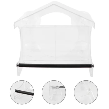 

1pc Acrylic Pet Bird Feeder Tool Sturdy Adsorbent Bird Feeder for Small Pet Feeding Use
