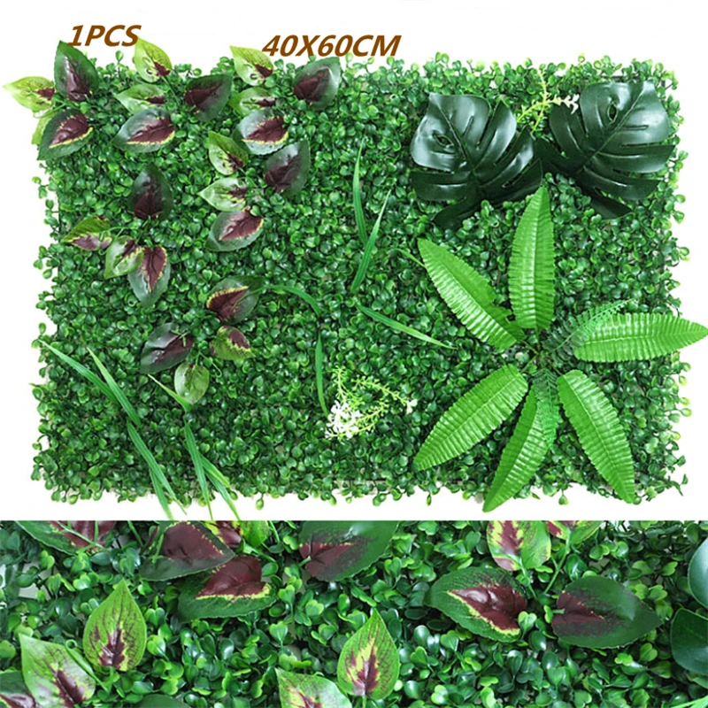 Green Artificial Plants Wall Panel - Outdoor Decor Carpet for Home, Wedding, and Party Backdrop