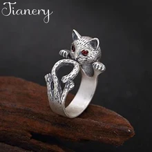 JIANERY plata Vintage Bohemia gato de Color anillos para mujeres anillos abiertos para dedos niñas regalos de navidad