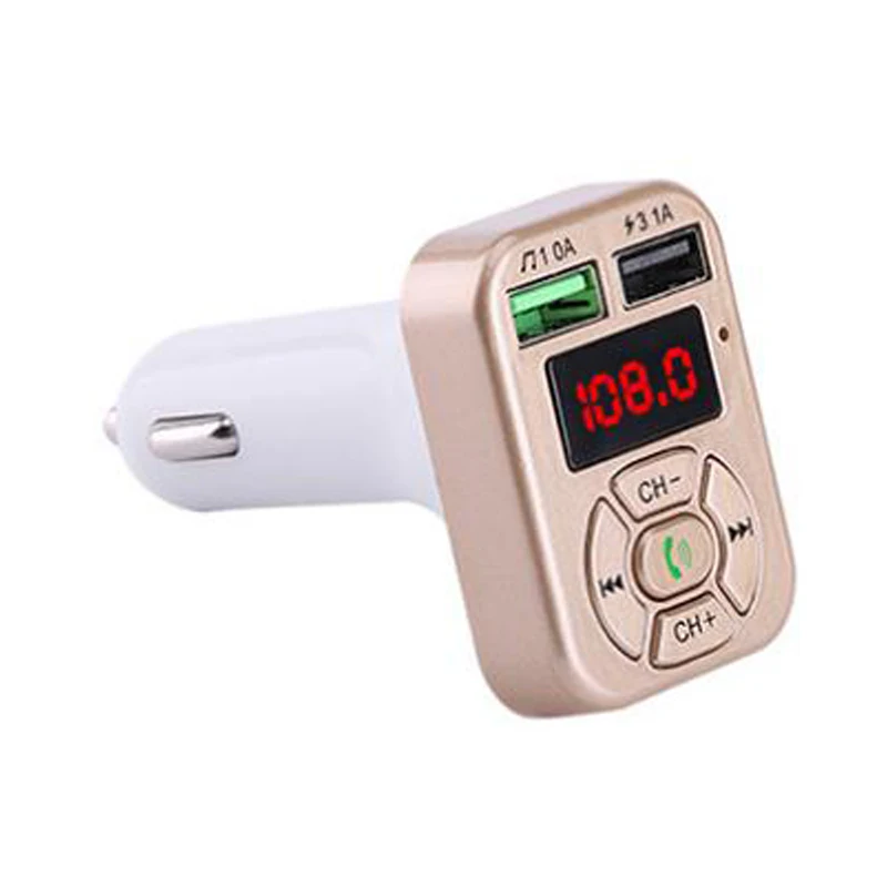 A9 Автомобильный MP3-плеер, Смарт Bluetooth, поддержка громкой связи, u-диск, TF карта, usb, Bluetooth, автомобильные аксессуары для iphone, huawei - Цвет: Золотой