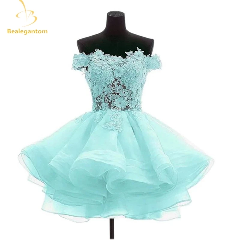 Lovely Lilac Short Prom Dresses Sweetheart Flowers Organza Homecoming Graduation Dresse Formal Party Gown prom dresses prom dress