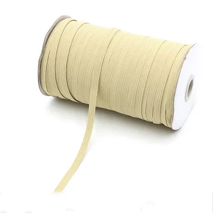 6 мм Красочные белые черные эластичные ленты канатная Резиновая лента линия спандекс лента шитье из кружева отделка поясная лента аксессуары для одежды 100y - Цвет: beige