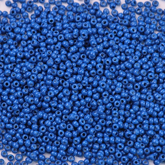 10g 720 Pieces 2mm Austria Solid Color Bead 12/0 Opaque Neon Round Beads Glass Seed Beads Handmade DIY Jewelry Bags Accessories 354 Blue
