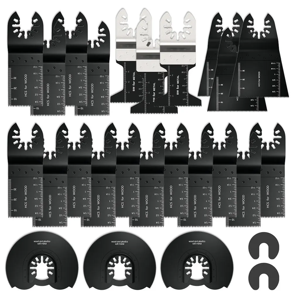 24 шт. пилы из высокоуглеродистой стали многофункциональные биметаллические прецизионные осциллирующие мультитулы для резки мультисервисные инструменты