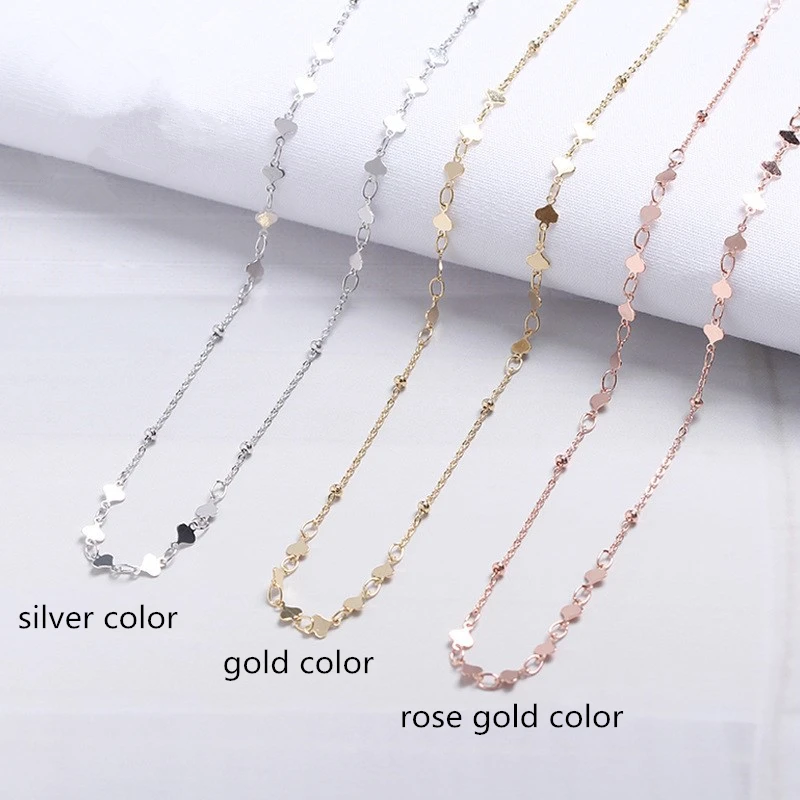 

Fashion 925 Sterling Silver Simple Chockers Necklaces Charm Gift Jewelry Gold Color Plated Punk Style Chain Necklace for Women