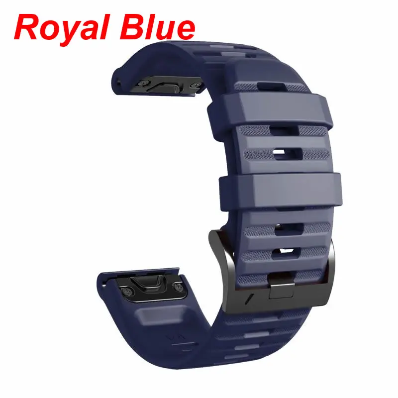 22 мм мягкий силиконовый ремешок дышащий ремешок для часов GARMIN Fenix 6 - Цвет: Royal Blue