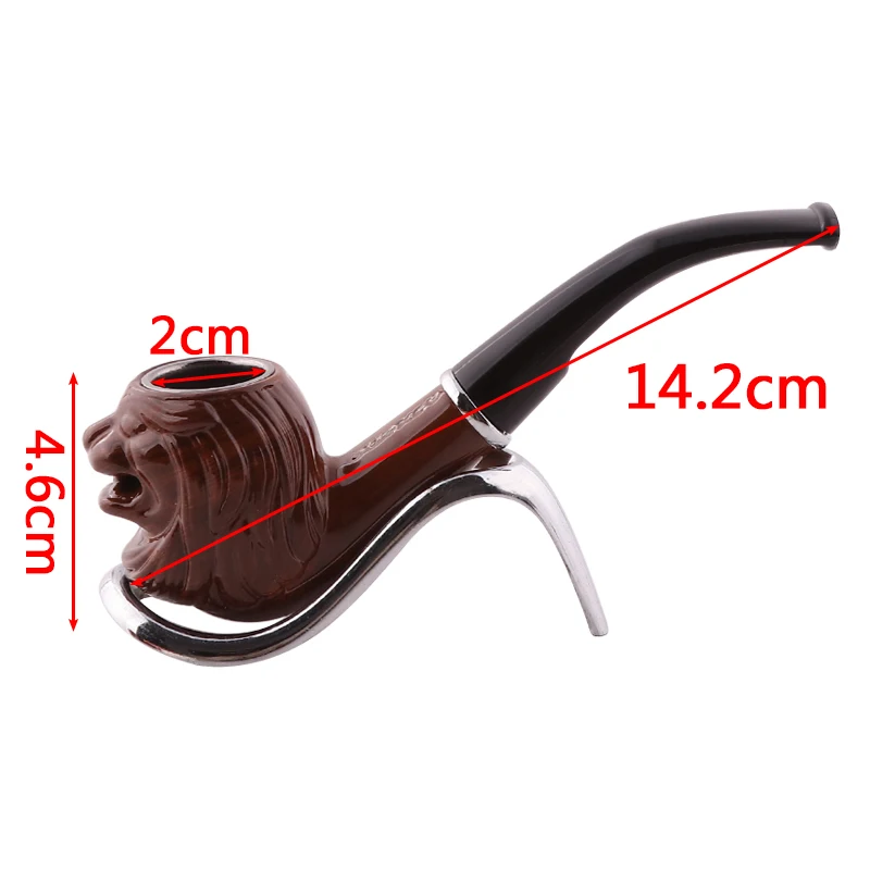 Classic Pipe Durable Handmade Tobacco Pipe Metal Bowl Resin Smoking