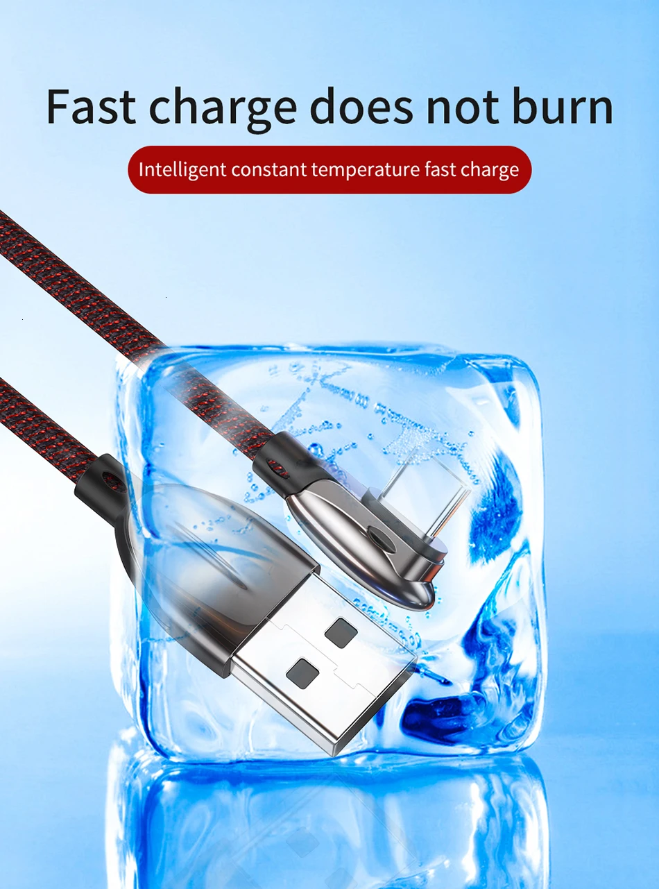 Vogek usb type C 90 градусов USB C кабель 3A USB C кабель передачи данных для быстрой зарядки для Xiaomi samsung Galaxy S10 S9 Plus