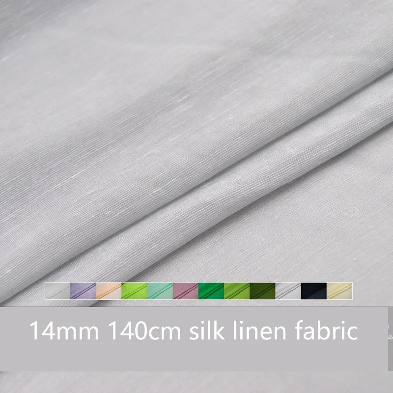 

Wide Silk Linen Cloth Pure Color Really Filar Silk Linen Mulberry Silk Blended Linen Update to 16 Colors