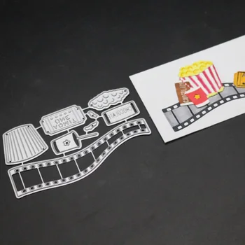 

Film Popcorn Letter Metal Cutting Dies Movie Frame Drink Die Cut Christmas Stencil Scrapbooking Stamps And Dies 2019 New Craft