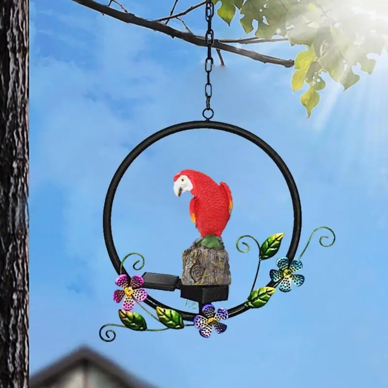 LED Owl Parrot Hanging Lamp Solar Power Waterproof Garden Lawn Decorative Light Long Service Life and Low Power Consumption