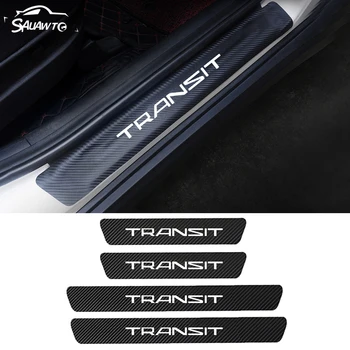 

4pcs Leather Car Door Sill Protector Stickers For Ford Transit MK6 MK7 2006-2019 Door Threshold Plate Guard Sticker Accessories