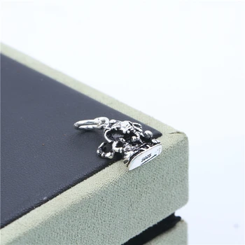 

S925 Sterling Silver Thai Silver Beads Wild Old Retro Small Elephant Pendant Fine Jewelry Accessories Jewelry