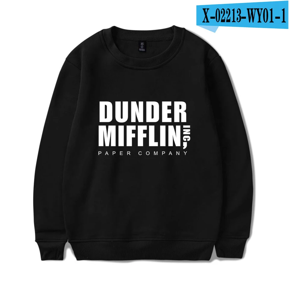black Офис, ТВ-шоу, dander Mifflin, толстовки для мужчин и женщин, пуловер с круглым вырезом, уличный Модный пуловер, осенние толстовки с длинным рукавом - Цвет: black