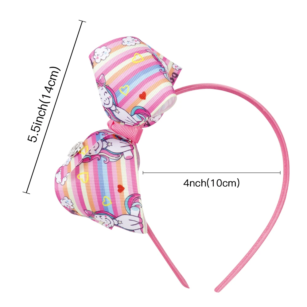 5,5 ''банты для волос лента для волос и набор заколок для волос Единорог печатные заколки для волос в виде банта Танцевальная вечеринка Дети Головные уборы Jojo Луки