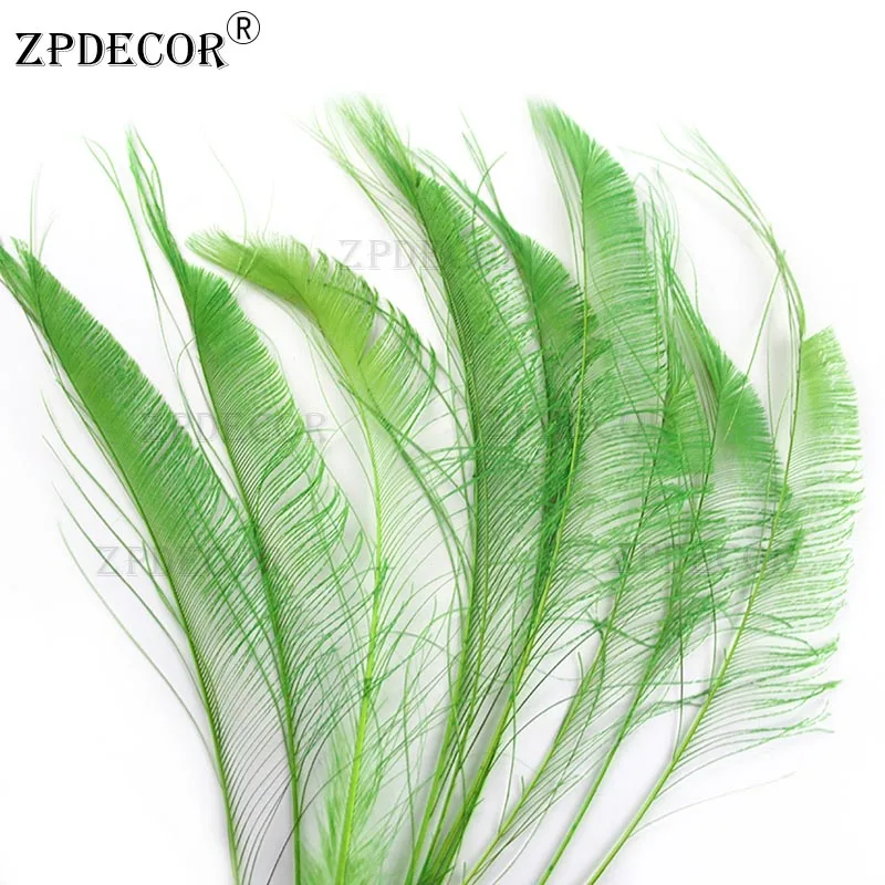 Zpdecor 30-35 см Перья павлина для рукоделия Непо - Цвет: Армейский зеленый