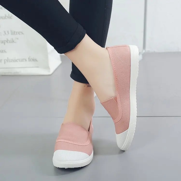 

Canvas Shoes Women's Spring New Style Slip-on Students Flat Lazy Small Fabric Shoes Old Beijing Shoes Soft Bottom Breathable 201