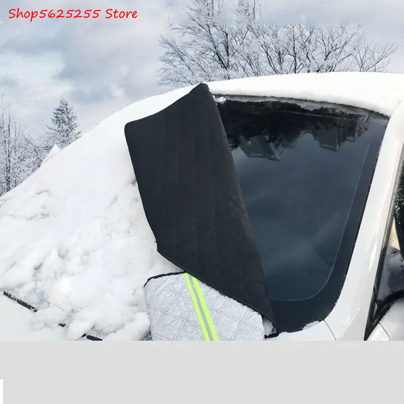 

Front Windshield Snow Cover Mat Thickened Anti-frost half Cover Window Antifreeze Jersey Car Accessories