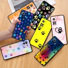 

Phone Capa for Xiaomi Poco X3 NFC M3 F1 Soft Case for Mi 11 10T Pro 9T CC9 Note 10 A2 Lite Tpu Funda Dog Footprints Dog Paws