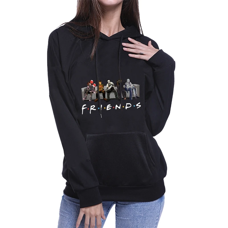 

FRIENDS Letter Printed Womens Sweatshirt Cute Kale Flowers Vegan Floral Cactus Ladies Fashion Long Sleeve Fleece Hoodies Tops