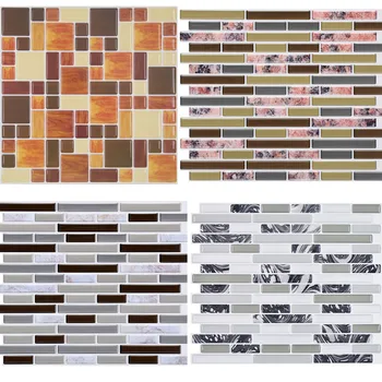 

Modern 3D Wall Stickers Decals Removable SelfAdhesive Irregular Long Stone Tile Backsplash Exquisite Kitchen Bathroom Wall Decor