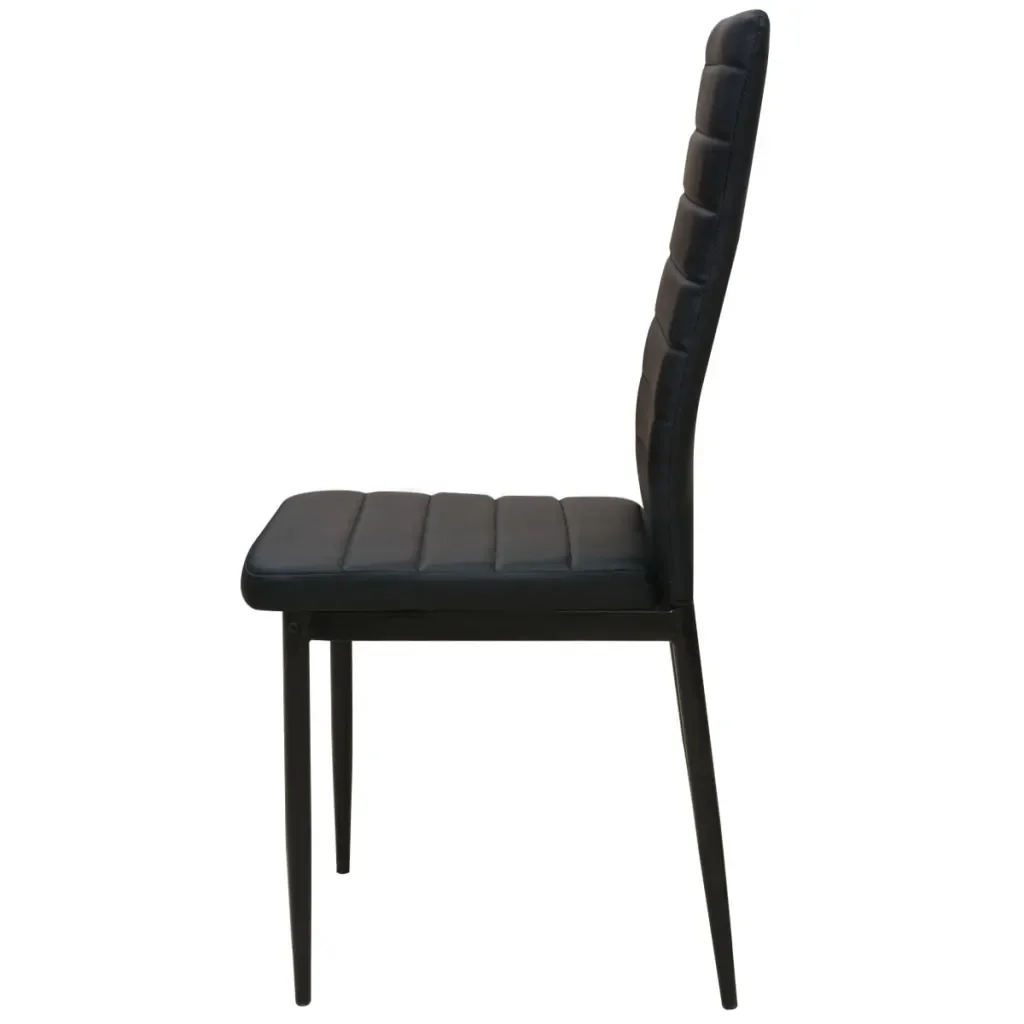 7 Pieces Leatherette Chair and Glass Table Dining Set for Dining Room Living Room Simple Dining room furniture 7 pcs