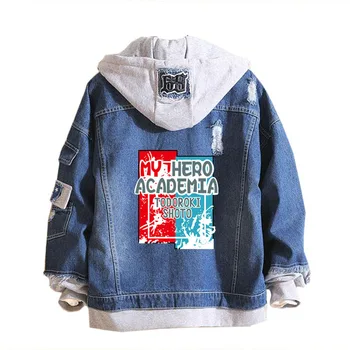 

Boku No My Hero Academia Midoriya Shoto Todoroki Cosplay Hoodies Costumes Men Women Denim fabrics Jacket