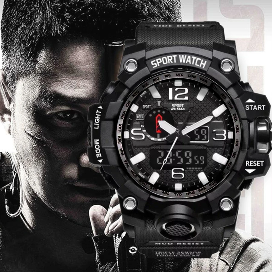 Новые взрывные часы электронные мужские водонепроницаемые Модные многофункциональные спортивные часы с фабрики подарок Reloj Mujer цифровой - Цвет: black