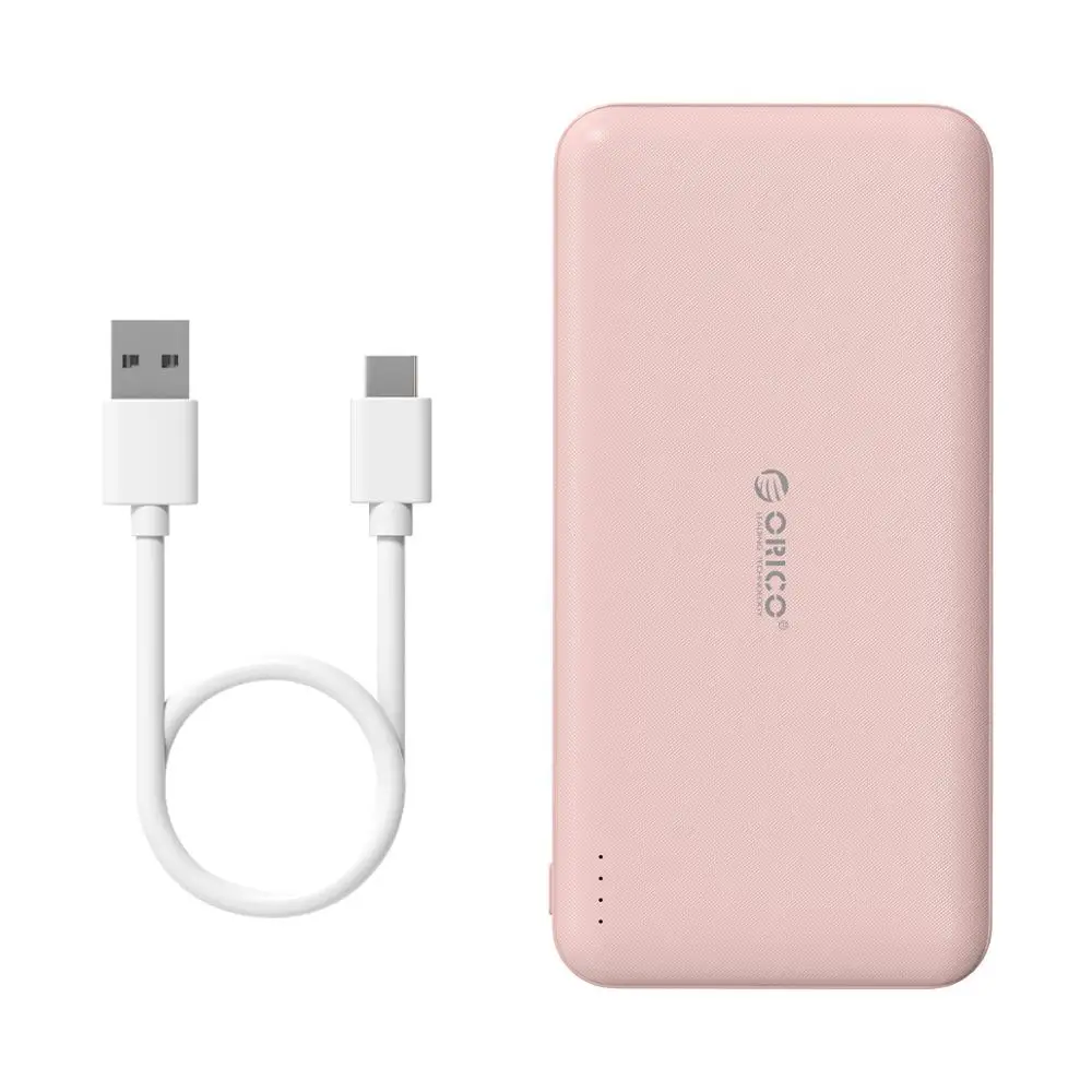 Тонкий внешний аккумулятор ORICO 10000 мАч для iphone Xiaomi Mini портативный USB Type C зарядка