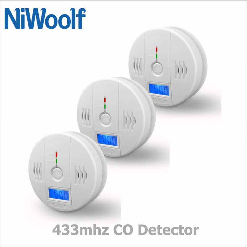 2020 nueva 433mhz Detector de monóxido de carbono para de seguridad antirrobo casa sistema de alarma Wifi/GSM sistema de alarma inalámbrico CO sensor