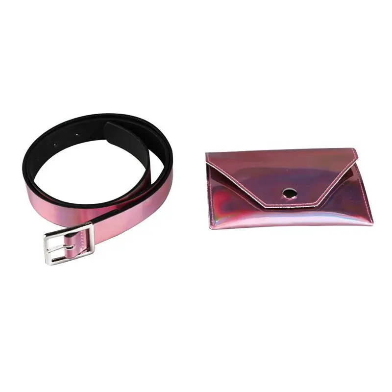 

New spring solid colorful belt women fashion tide all-match Personality belt bag(Pink)