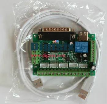 

5 Axis With Optocoupler Adapter TB6600 Stepper Motor Driver MACH3 USB MACH3 Interface Board Stepper Motor Driver MACH3 USB