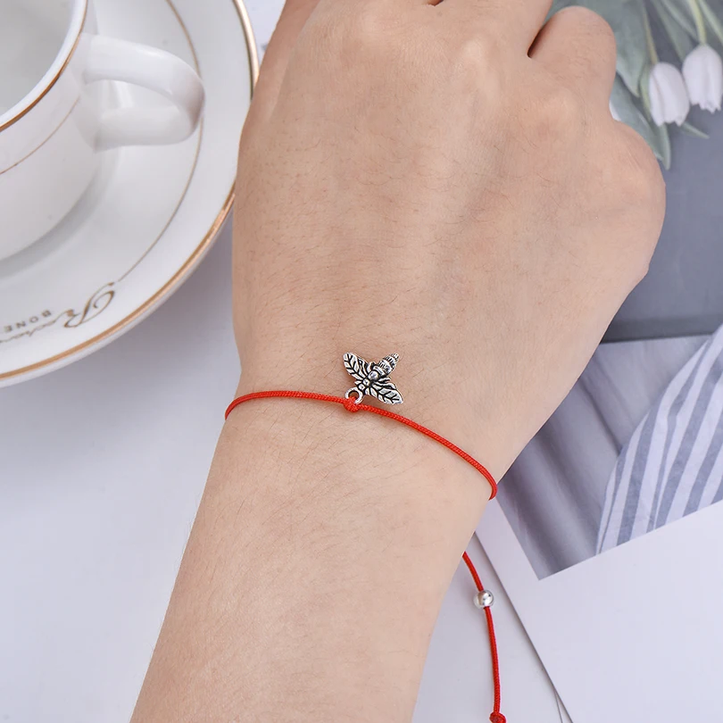 Pipitree милый пчелиный браслет для женщин девочка дети красная нить на удачу регулируемые браслеты для сестер друзей желать ювелирные изделия подарок
