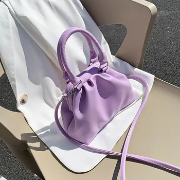 

2020 New Korean Version of The Clouds Package Soft Leather Laptop Handbags Shoulder Shoulder Bag Dumplings Clutch Package