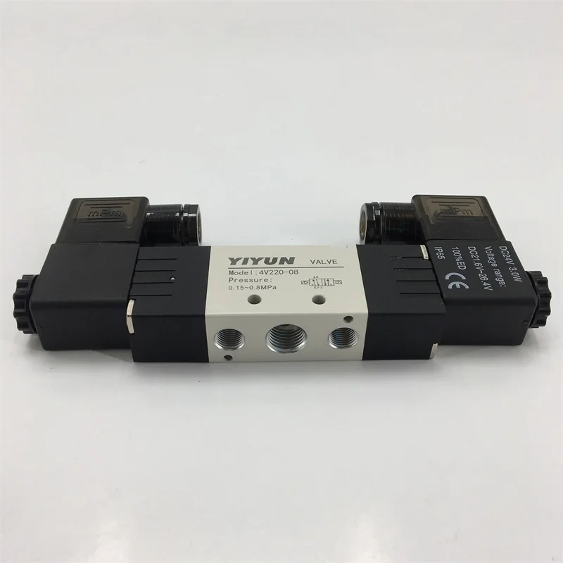 4V210-08 4V220-08 4V230C-08 Электромагнитный Клапан Пневматический воздушный Клапан Пневматический электромагнитный клапан управления DC24V - Цвет: 4V210-08