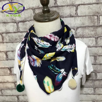 

Children's Cotton Triangle Scarves Spring Thin Boys and Girls Cute Small Shawls Autumn Child Baby Kids Soft Viscose Scarves