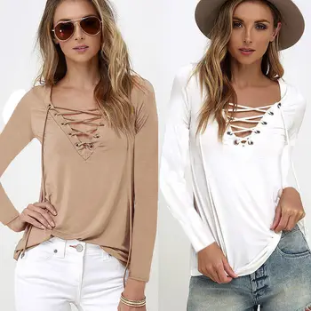 

2020 Fashion Women's Long Sleeve Loose Blouse Casual Shirt Summer Tops Red Black White Belt new